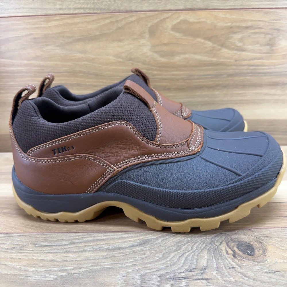 LL Bean Storm Chaser Slip On Womens 8.5 M Brown Tan Leather Waterproof Outdoor